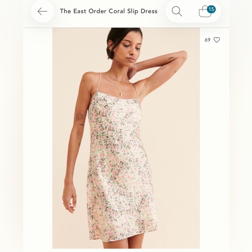 Rare! The East Order coral slip dress from Anthropologie